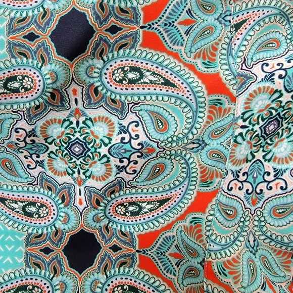 Anthropologie Maeve Gorgeous Patterned Aqua Midi Dress - Picture 6 of 6